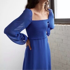 Aritzia Wilfred Tempest Mini Dress blue